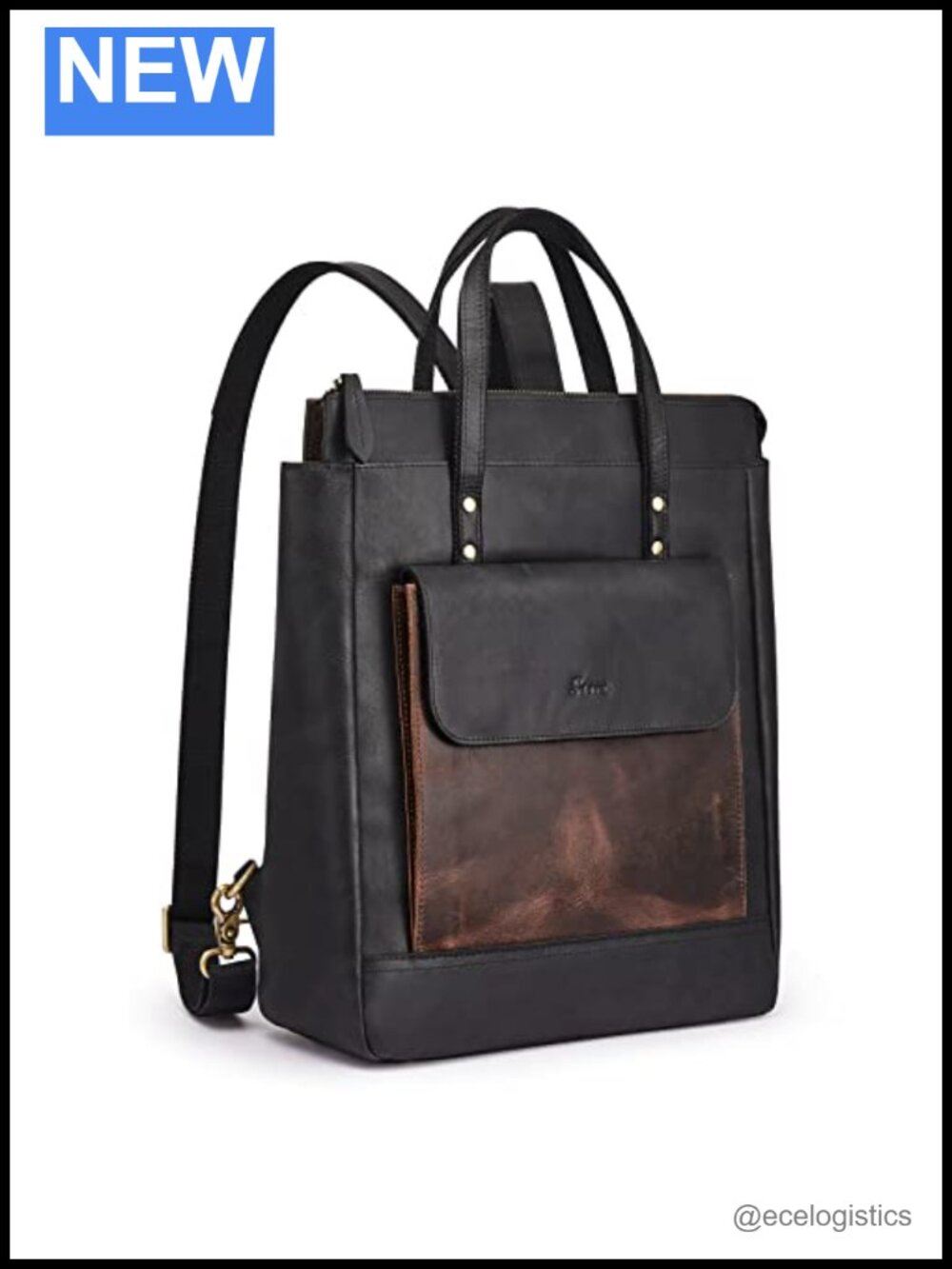 Vintage Leather Backpack Purse Women Laptop Bag Travel Daypack